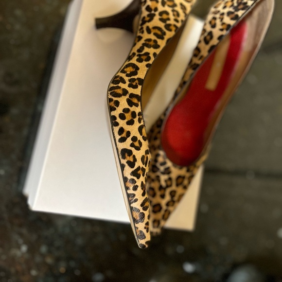 Bandolino Animal Print Leather Calf Hair Heels - Picture 9 of 12